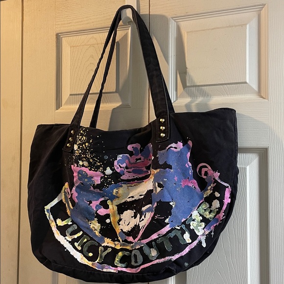 Juicy Couture Canvas Splatter Print Tote Bag - Picture 2 of 8